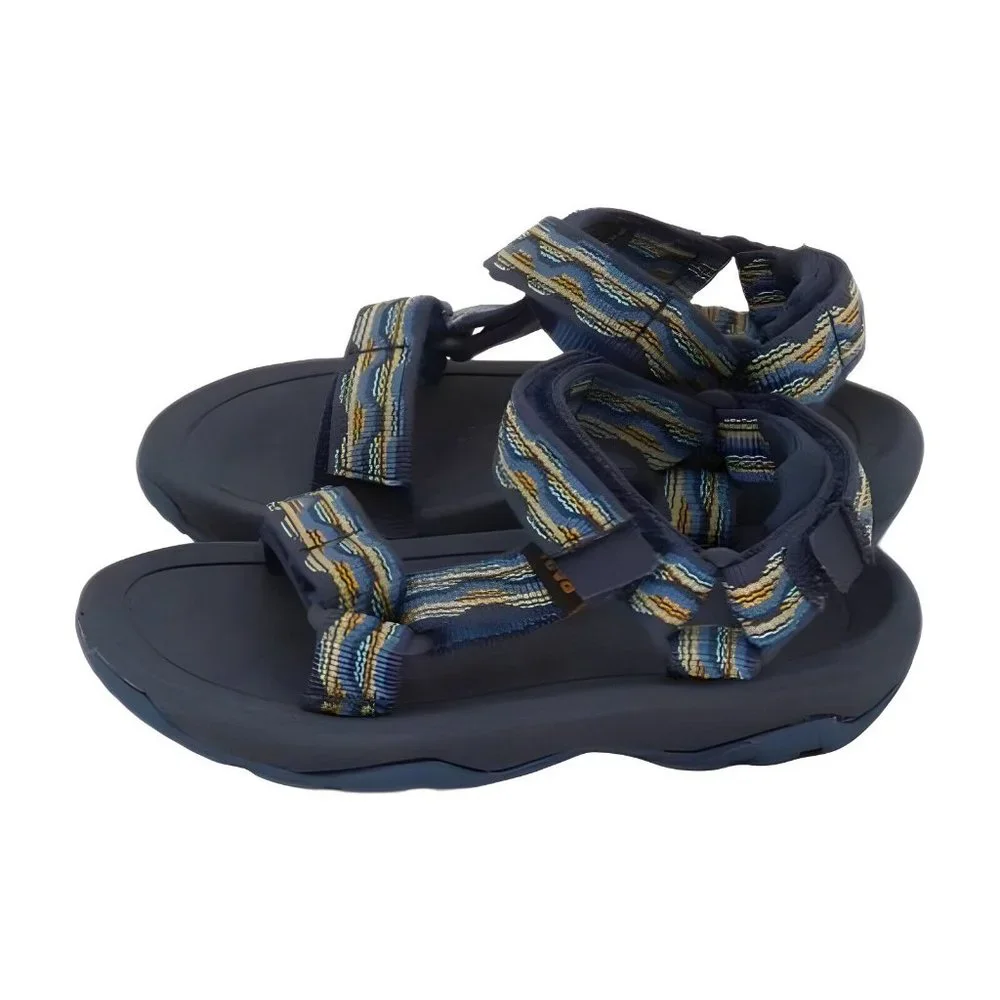 Teva Navy Blue and Yellow Patterned Kids Sandals